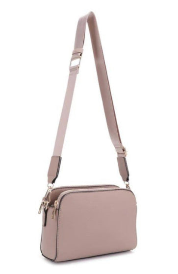 Jessie & James Suzie Compact Concealed Carry Crossbody Bag 8.5"H x 3.25"W x 6"D - Taupe