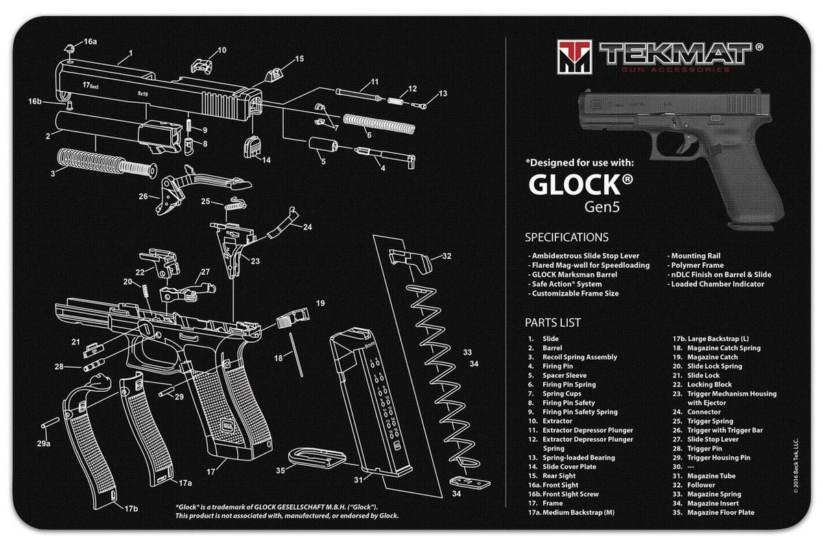 Glock Gen 5 Pistol Bench Mat
