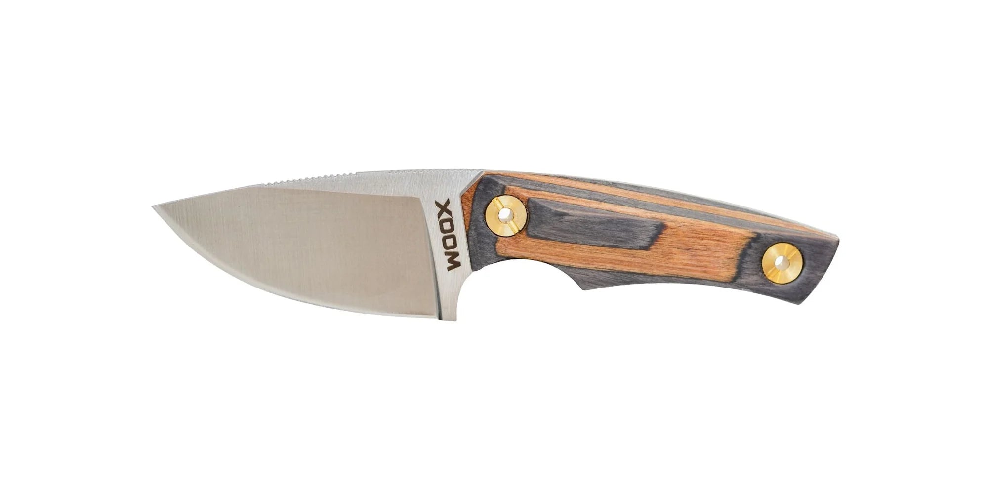 WOOX Bad Boy Fixed Blade Knife Drop Point Tiger Wood Handle