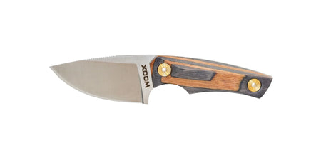 WOOX Bad Boy Fixed Blade Knife Drop Point Tiger Wood Handle