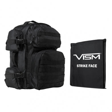 NcStar Tactical Backpack Black 6 Pockets with 10"x12" Soft Ballistic Panel