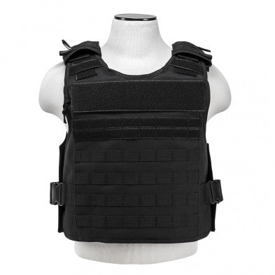 NcStar Plate Carrier Vest Black Medium-2XL with 2 External Hard Armor Plate Pockets