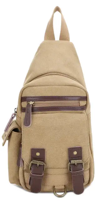 Jessie & James Shasta Canvas/Leather CCW Sling Bag 8.5x5.5x2 - Khaki