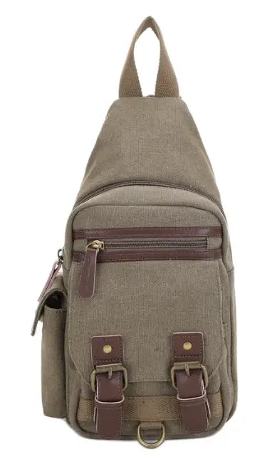 Jessie & James Shasta Canvas/Leather CCW Sling Bag 8.5x5.5x2 - Olive