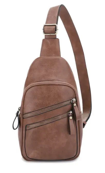 Jessie & James Jeannie Concealed Carry 2-Pocket Sling Bag 12.5x7.5x3.5 - Taupe