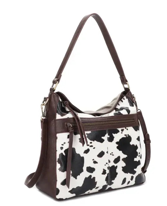 Jessie & James Dakota Concealed Carry Lock & Key Hobo Bag 12x13x5.5 - Coffee/Cow
