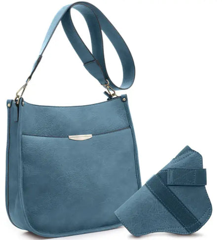 Jessie & James Ava Concealed Carry Lock & Key Crossbody Handbag 11x11.5x2.75 - Turquoise