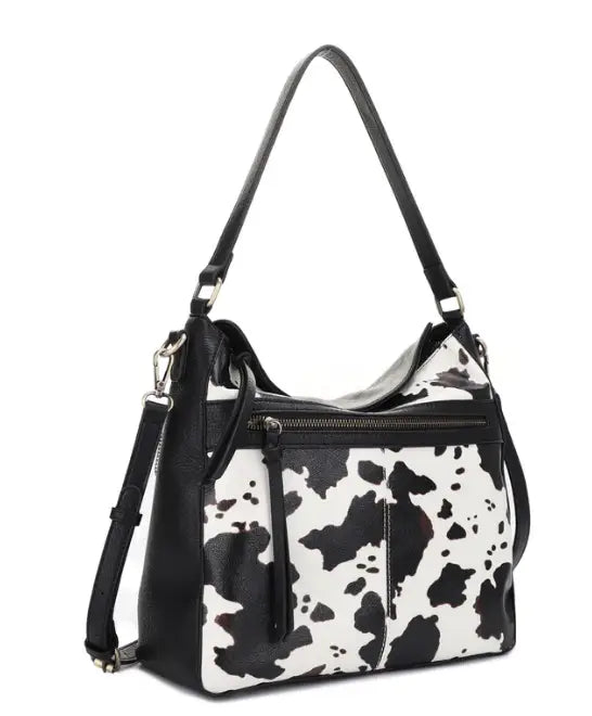 Jessie & James Dakota Concealed Carry Lock & Key Hobo Bag 12x13x5.5 - Black/Cow
