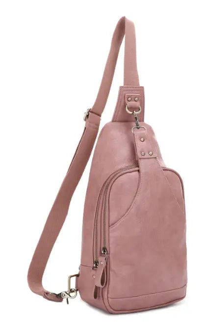 Jessie & James Brooke Canvas Concealed Carry Sling Bag 15x8x3.5 - Mauve
