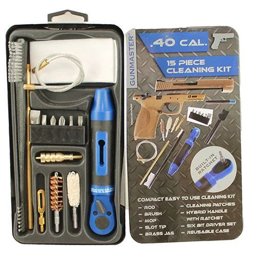 DAC GunMaster Slim Line 15-Piece .40 Caliber Cleaning Kit with Ratchet Handle