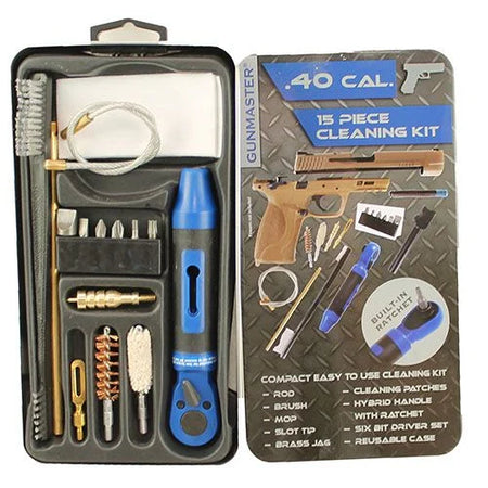 DAC GunMaster Slim Line 15-Piece .40 Caliber Cleaning Kit with Ratchet Handle
