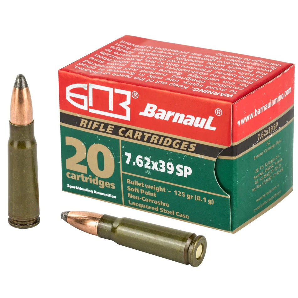 Barnaul BARNAUL 7.62x39mm 125 gr JSP ammo