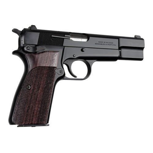 Hogue Browning Hi-Power Checkered Rosewood Grip Panels