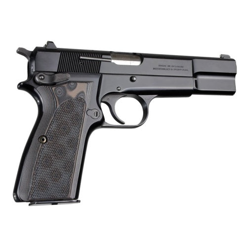 Hogue Browning Hi-Power Checkered G10 G-Mascus Black Grey Grips
