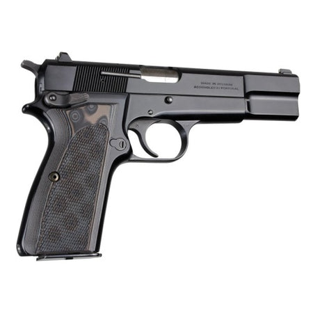 Hogue Browning Hi-Power Checkered G10 G-Mascus Black Grey Grips