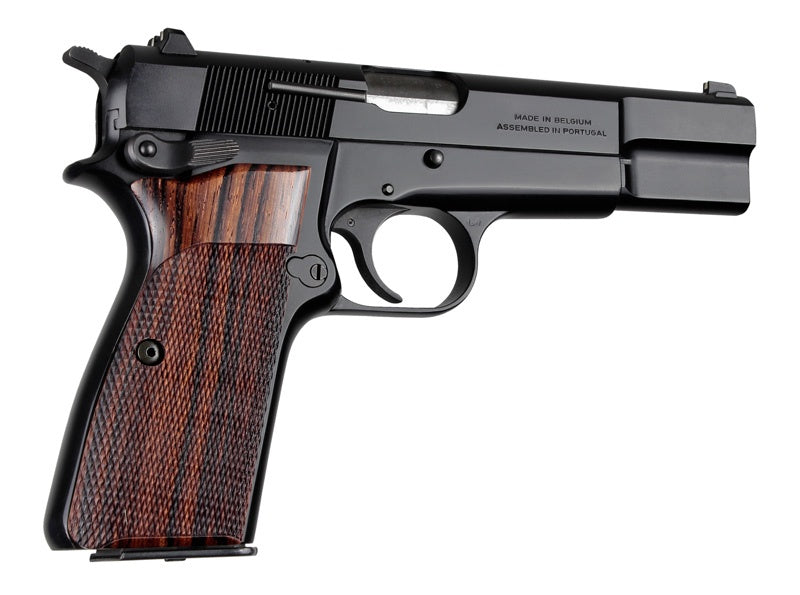 Hogue Browning Hi-Power Checkered Cocobolo Grip Panels