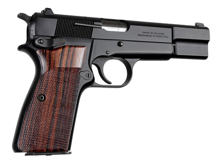 Hogue Browning Hi-Power Checkered Cocobolo Grip Panels