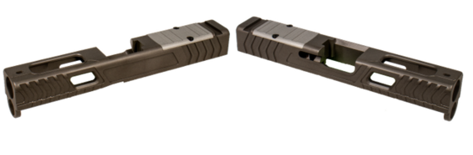 Shark Coast Greasy Glock 43X Black Slide with Shield RMSc Optic Cut