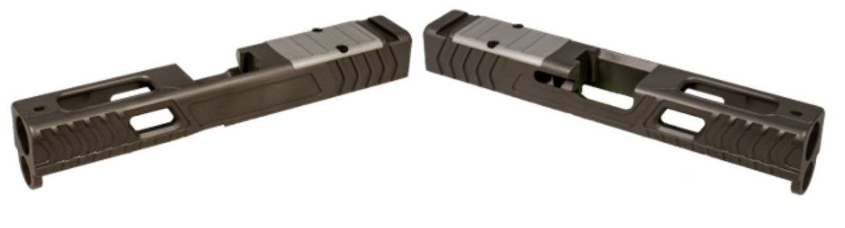 Shark Coast Greasy Glock 19 Gen 5 Black Slide with RMR Optic Cut