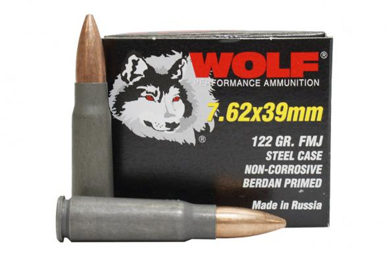 Wolf Performance 7.62x39mm 122 gr FMJ ammo