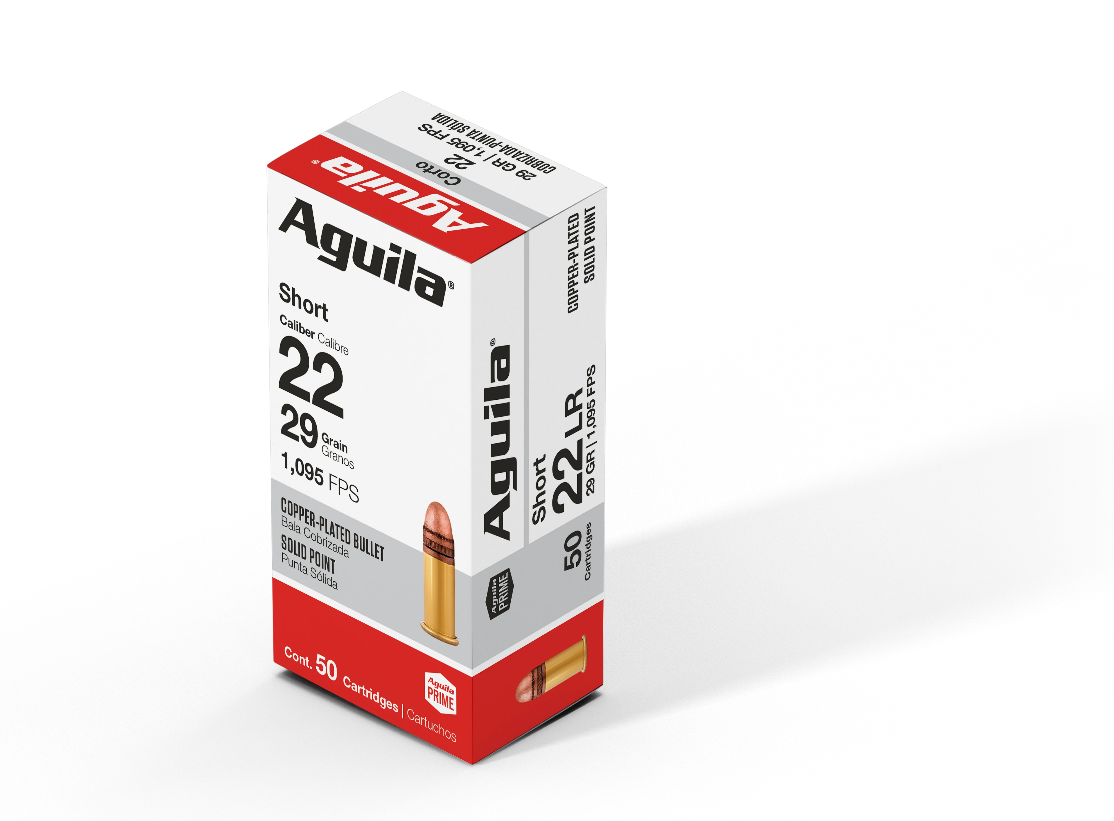 Aguila 1B220110 Super Extra Hi-Velocity Copper Plated Solid Point  29 Grain .22 Short