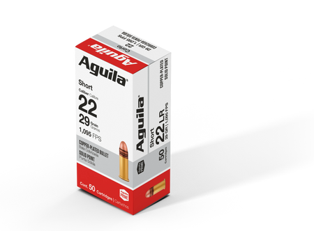 Aguila 1B220110 Super Extra Hi-Velocity Copper Plated Solid Point  29 Grain .22 Short