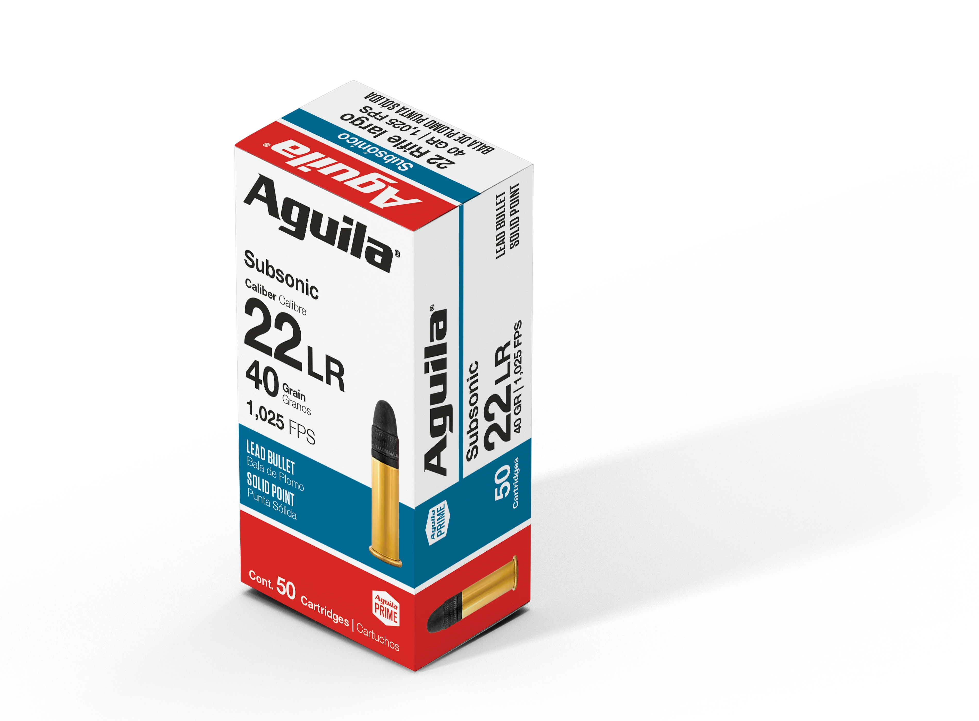 Aguila 1B220269 Subsonic Lead Solid Point  40 Grain .22 Long Rifle