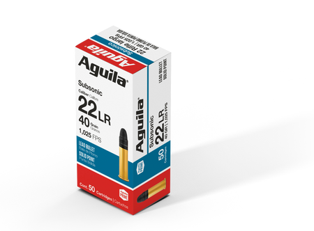 Aguila 1B220269 Subsonic Lead Solid Point  40 Grain .22 Long Rifle