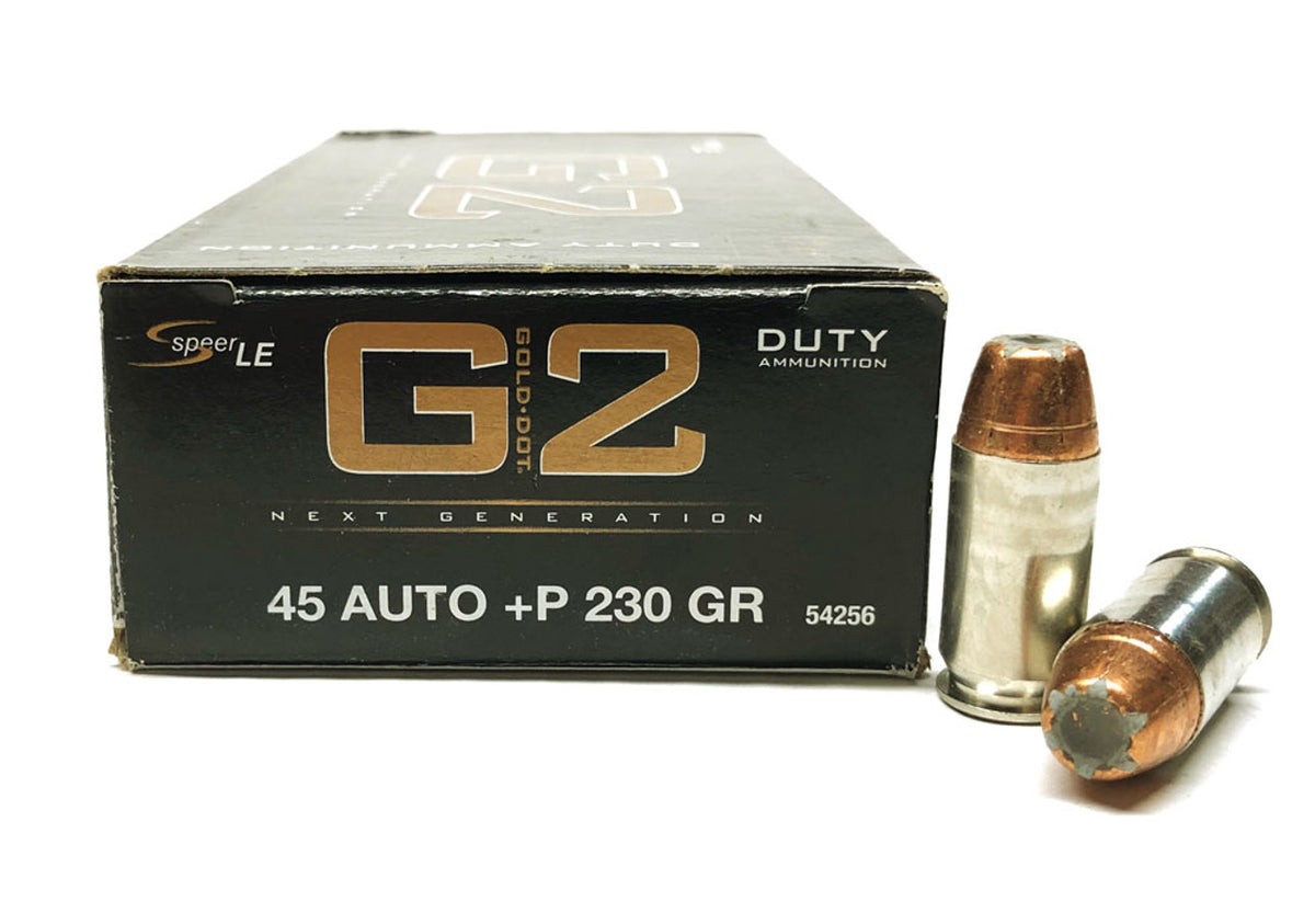Speer Gold Dot G2 Duty +P .45 ACP/Auto 230 gr JHP ammo