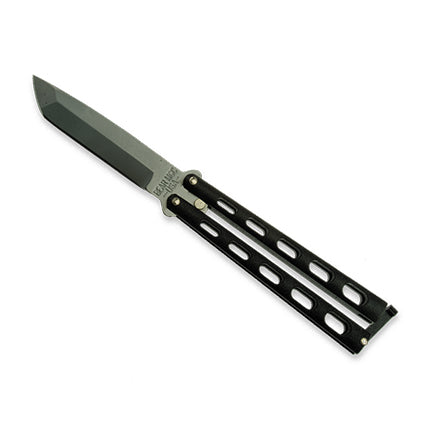 Bear & Sons 5-Inch Armour Piercing Black Tanto Butterfly Knife