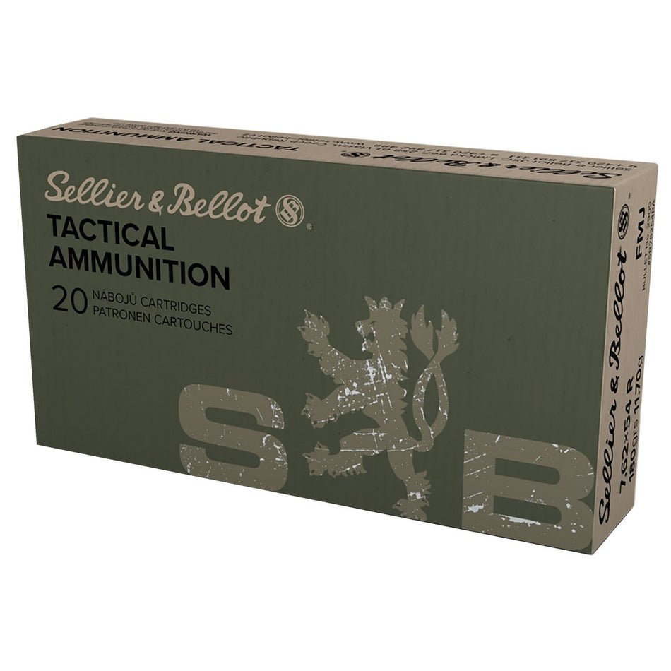 Sellier and Bellot SELLIER & BELLOT Full Metal Jacket Target 7.62x54mmR 180 gr FMJ ammo
