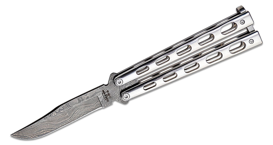 Bear & Sons 5" Stainless Butterfly Knife Damascus Blade