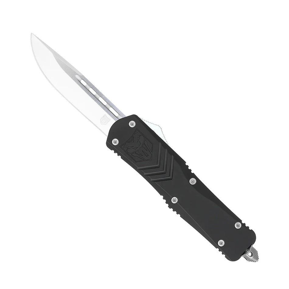 CobraTec Large Black FS-X Drop Point Non-Serrated OTF Knife