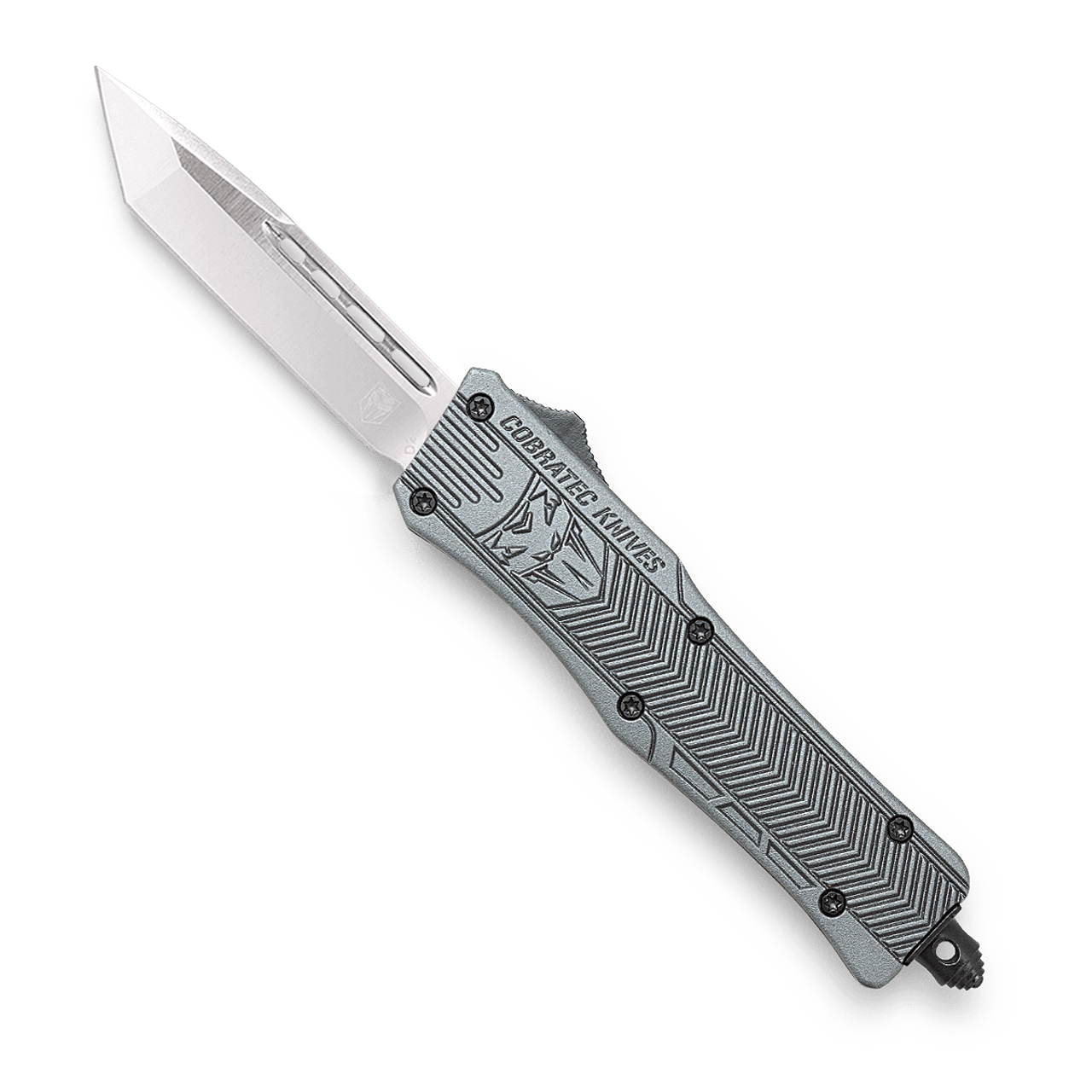 CoBRATec Small Gray Tanto OTF Knife Non-Serrated