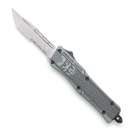 CoBRATec Small Gray Tanto OTF Knife Serrated