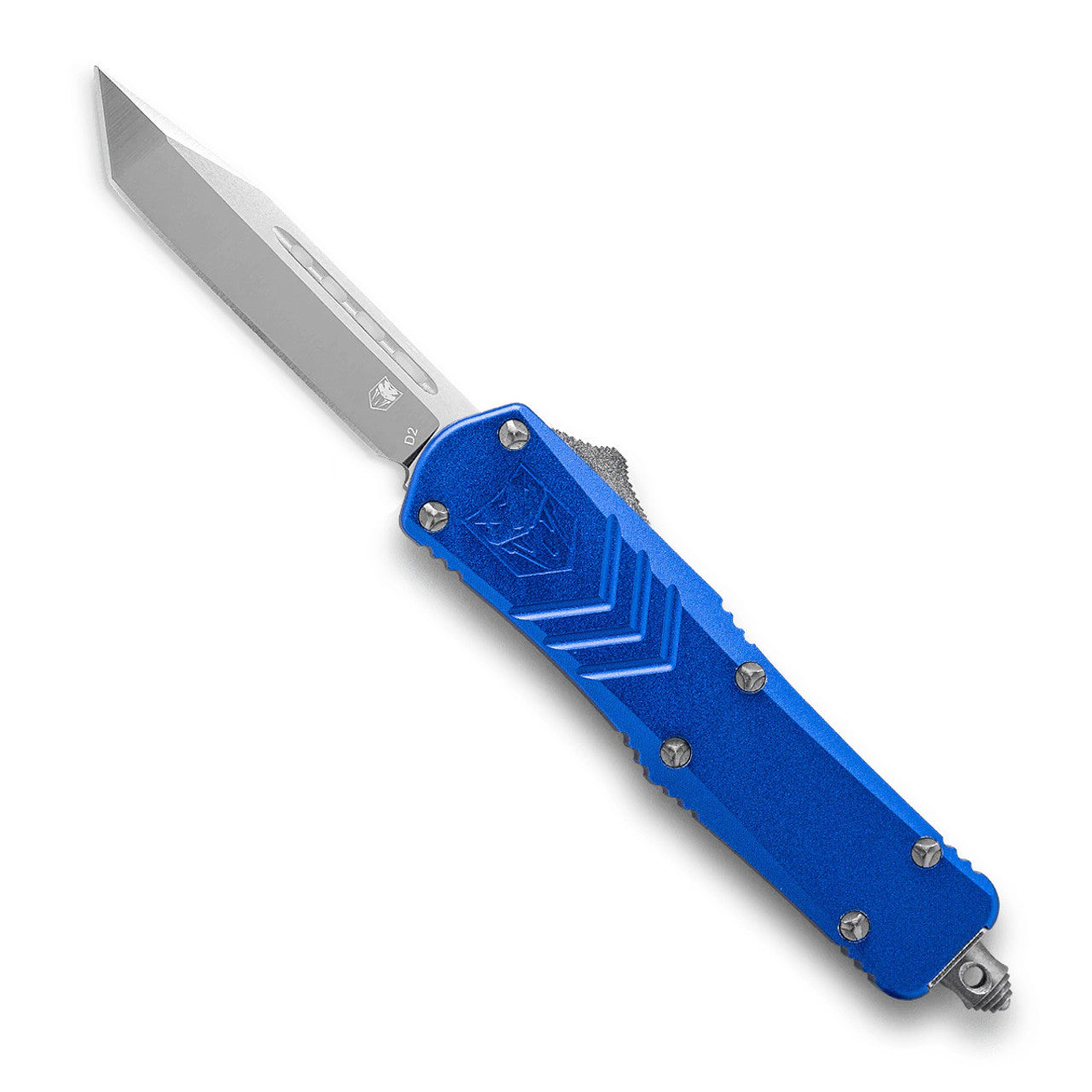 CobraTec Medium Blue Titanium M390 Tanto Non-Serrated OTF Knife