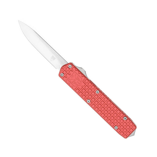 CobraTec Small Warrior Red M390 OTF Knife - Drop Point Non-Serrated
