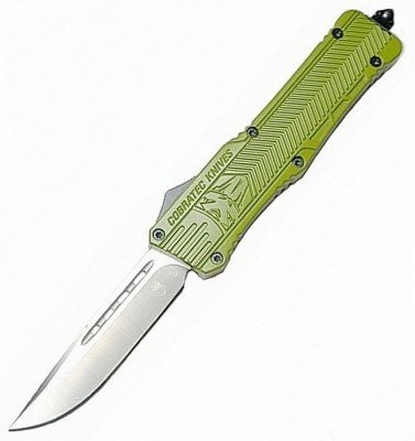 CobraTec Large OD Green Drop Point Non-Serrated OTF Knife