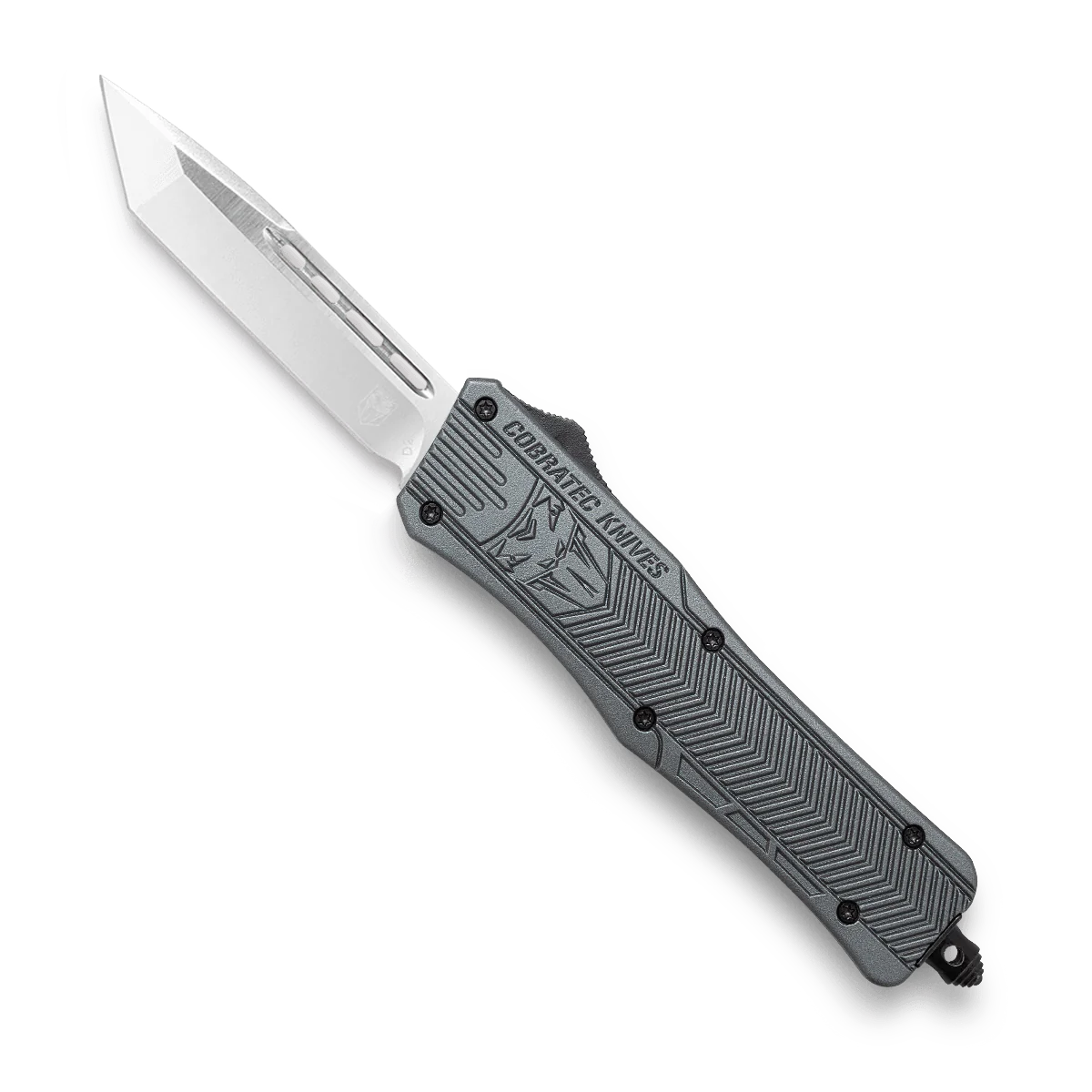 CoBRATec Medium Gray Tanto OTF Knife Non-Serrated