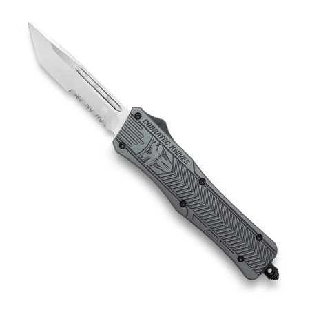 CoBRATec Medium Gray Tanto OTF Knife Serrated