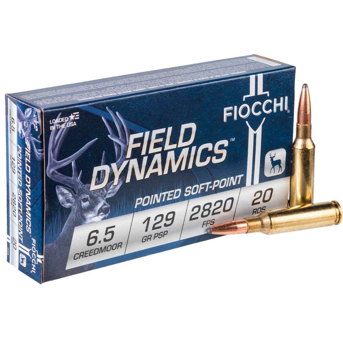 Fiocchi Field Dynamics 6.5mm Creedmoor 129 gr JSP ammo