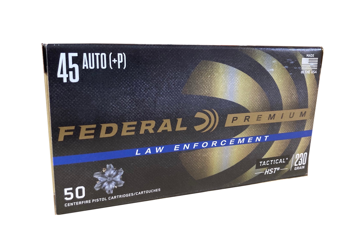 Federal Law Enforcement Tactical +P .45 ACP/Auto 230 gr JHP ammo