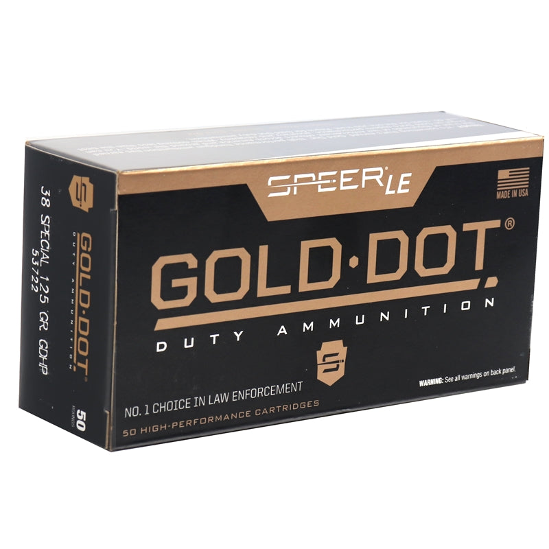 Speer Gold Dot +P .38 Special 125 gr BHP ammo