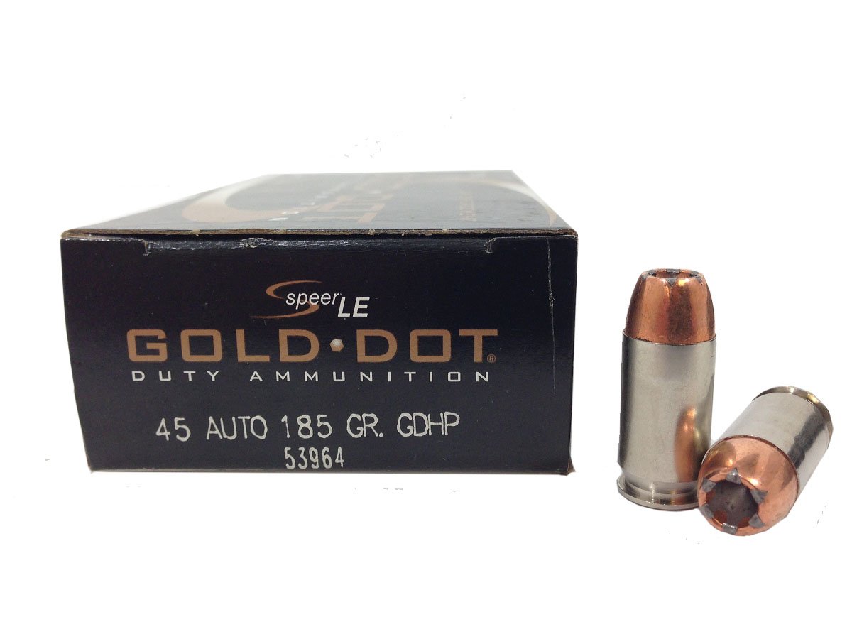 Speer SPEER GOLD DOT LE DUHollow Point .45 ACP/Auto 185 gr JHP ammo
