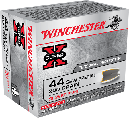 Winchester SUPER X Centerfire Pistol Personal Defense .44 S&W Special 200 gr JHP ammo