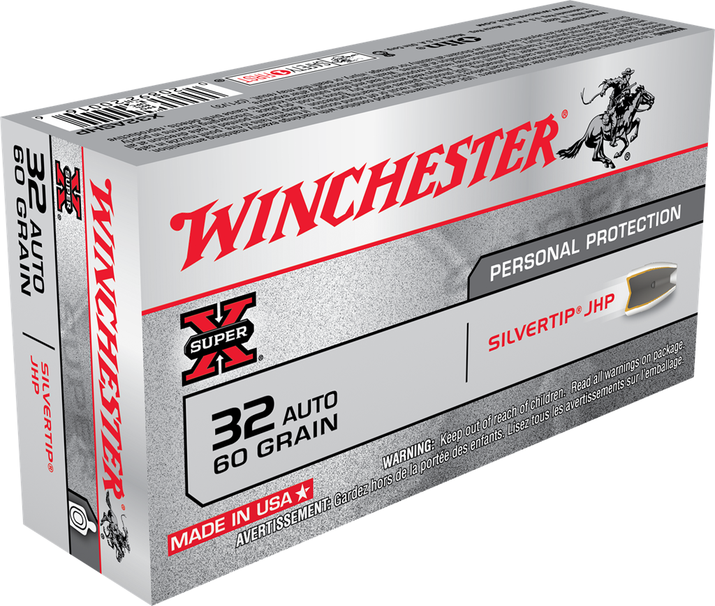 Winchester SUPER X Centerfire Pistol Personal Defense .32 ACP 60 gr JHP ammo