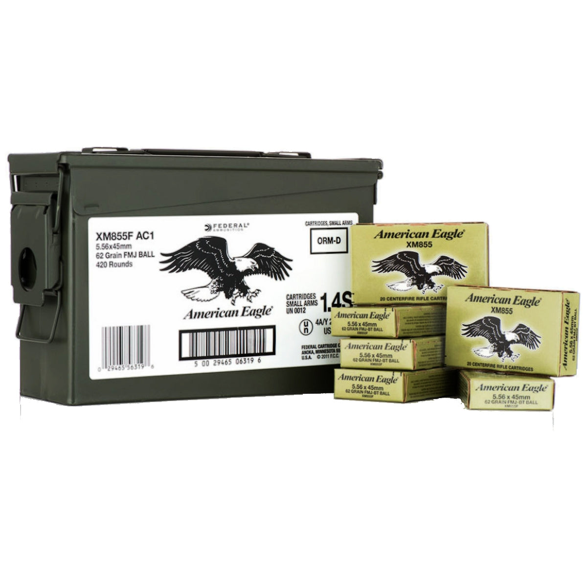 Federal AMERICAN EAGLE 5.56x45mm NATO 62 gr FMJ ammo
