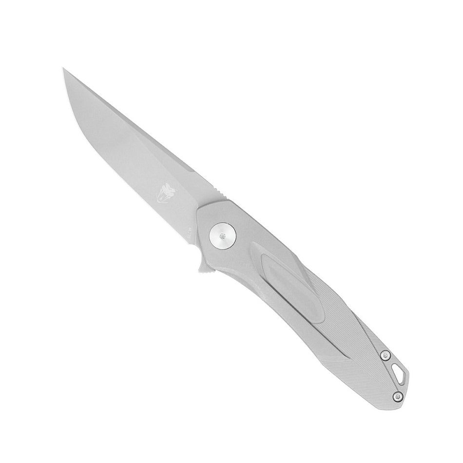 CobraTec Ace Titanium Flipper Folder Knife M390 Blade Silver