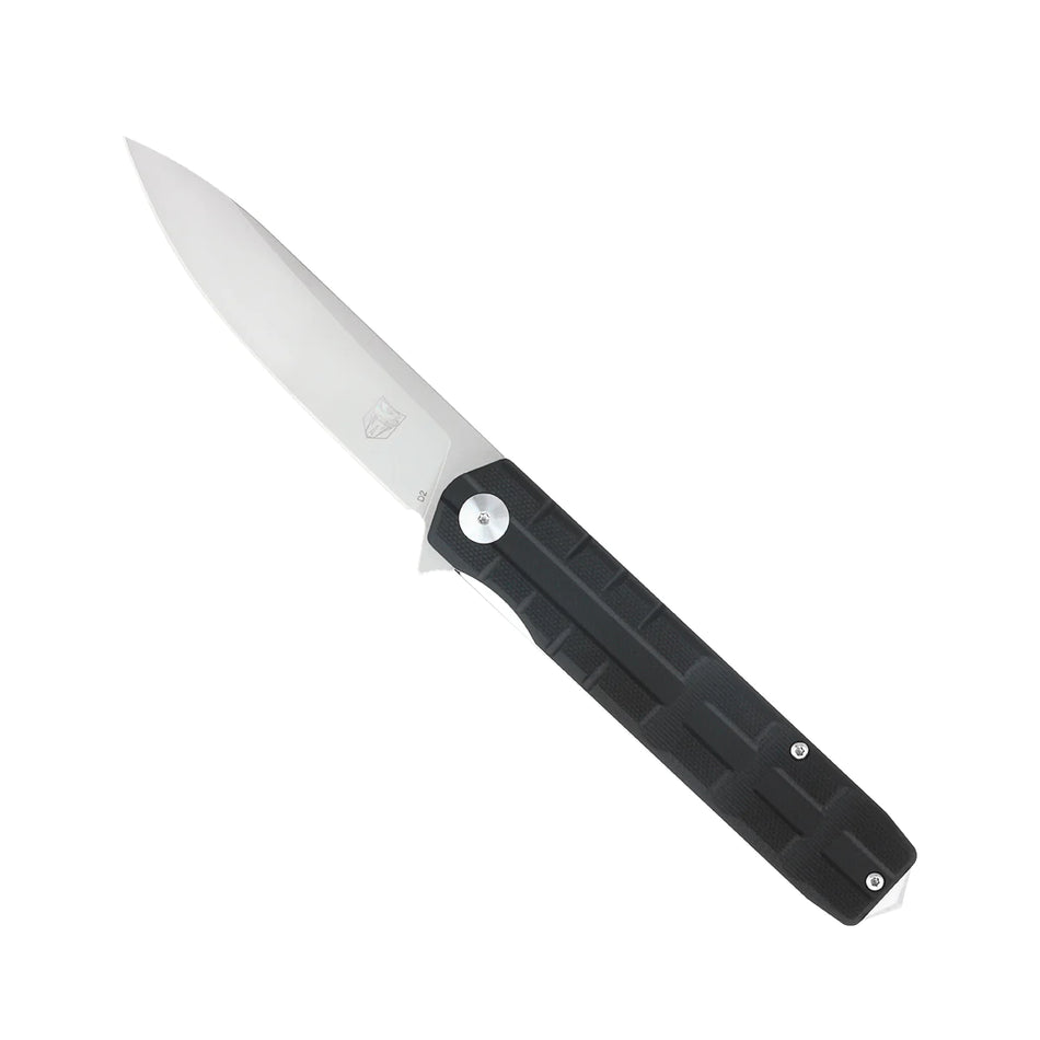 CobraTec Large Kuzio Drop Point Liner Lock Folding Knife Black G-10 D2 Blade