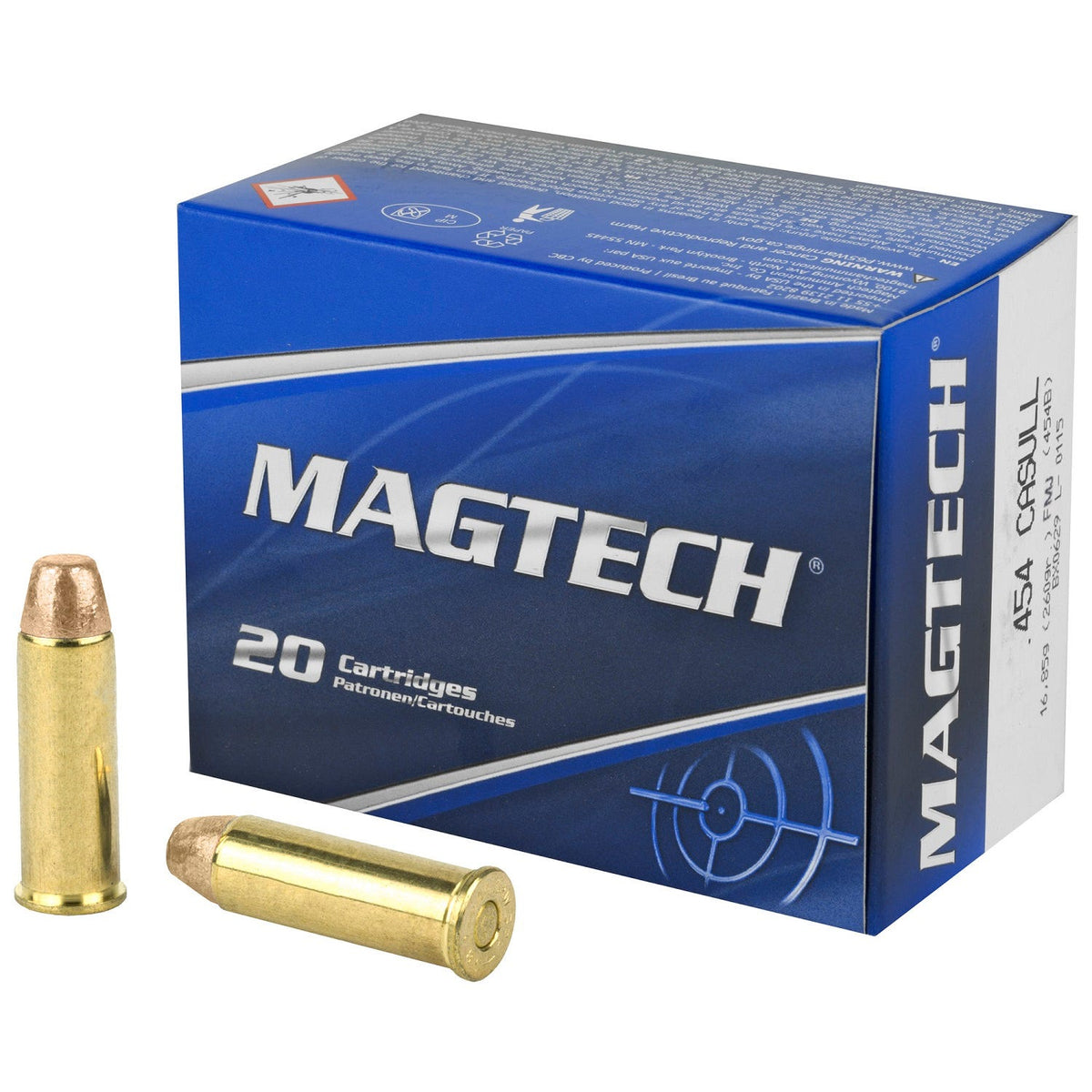 Magtech 454B Sport Shooting Full Metal Jacket FMJ 260 Grain .454 Casull